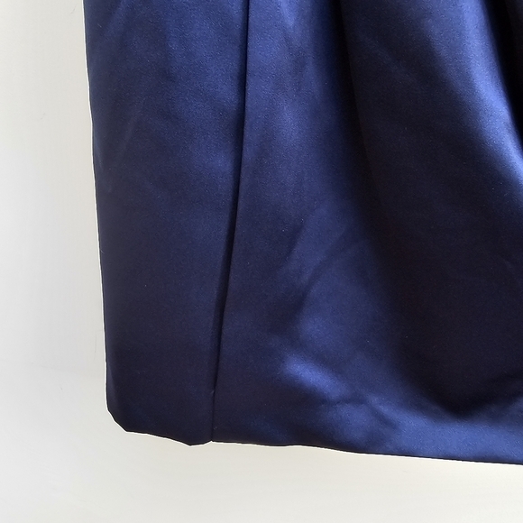 Strapless Satin Sweetheart Neckline Party Dress in Dark Blue, Size Medium - Picture 7 of 11